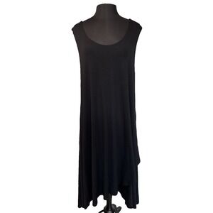 EllumiNation CrissCross Maxi Tank‎ Dress Women Sz 2X Black Party Elegant Flowy
